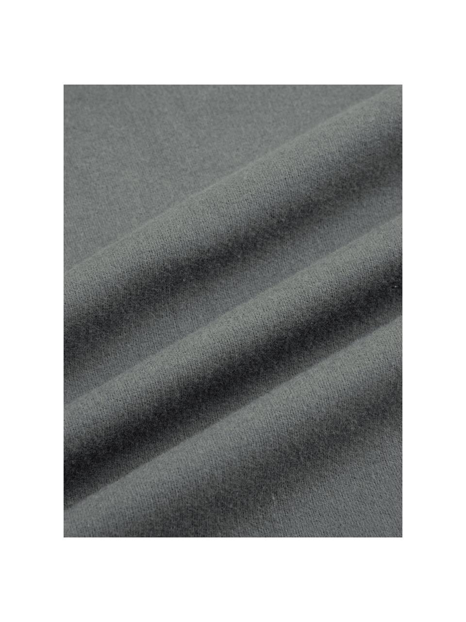 Pościel z flaneli Biba, Ciemny szary, 135 x 200 cm + 1 poduszka 80 x 80 cm