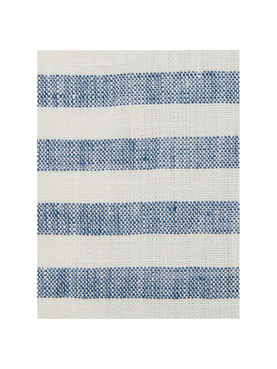 Leinen-Servietten Solami, 6 Stück, Leinen, Hellblau, Weiß, 46 x 46 cm