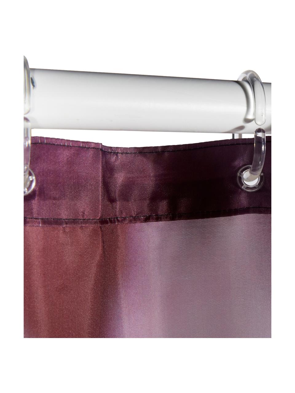 Tenda da doccia con motivo floreale Rosemarie, 100% poliestere
Idrorepellente non impermeabile, Nero, tonalità rosa, Larg. 180 x Lung. 200 cm