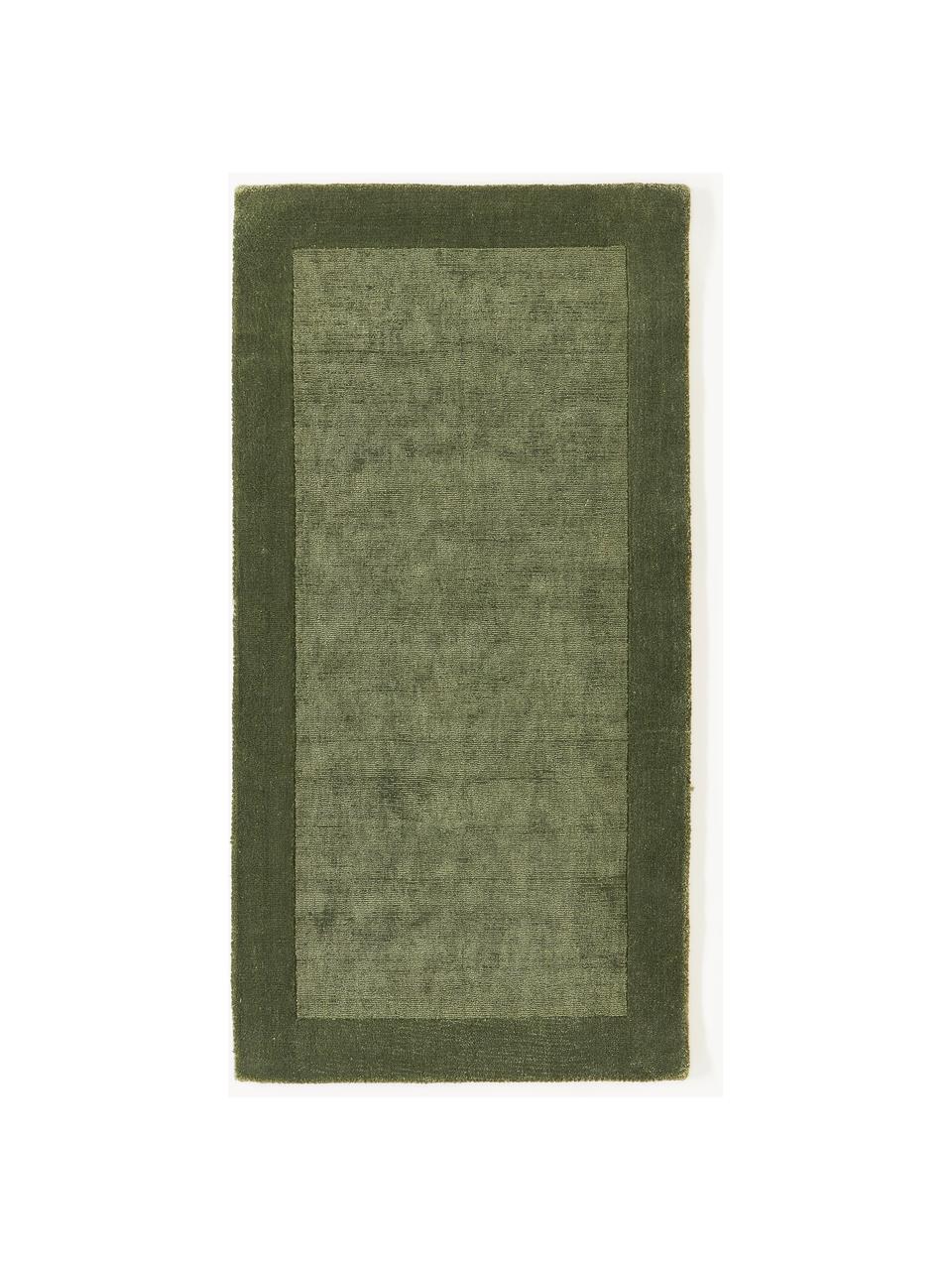 Tapis à poils ras Kari, 100 % polyester, certifié GRS, Tons verts, larg. 80 x long. 150 cm (taille XS)