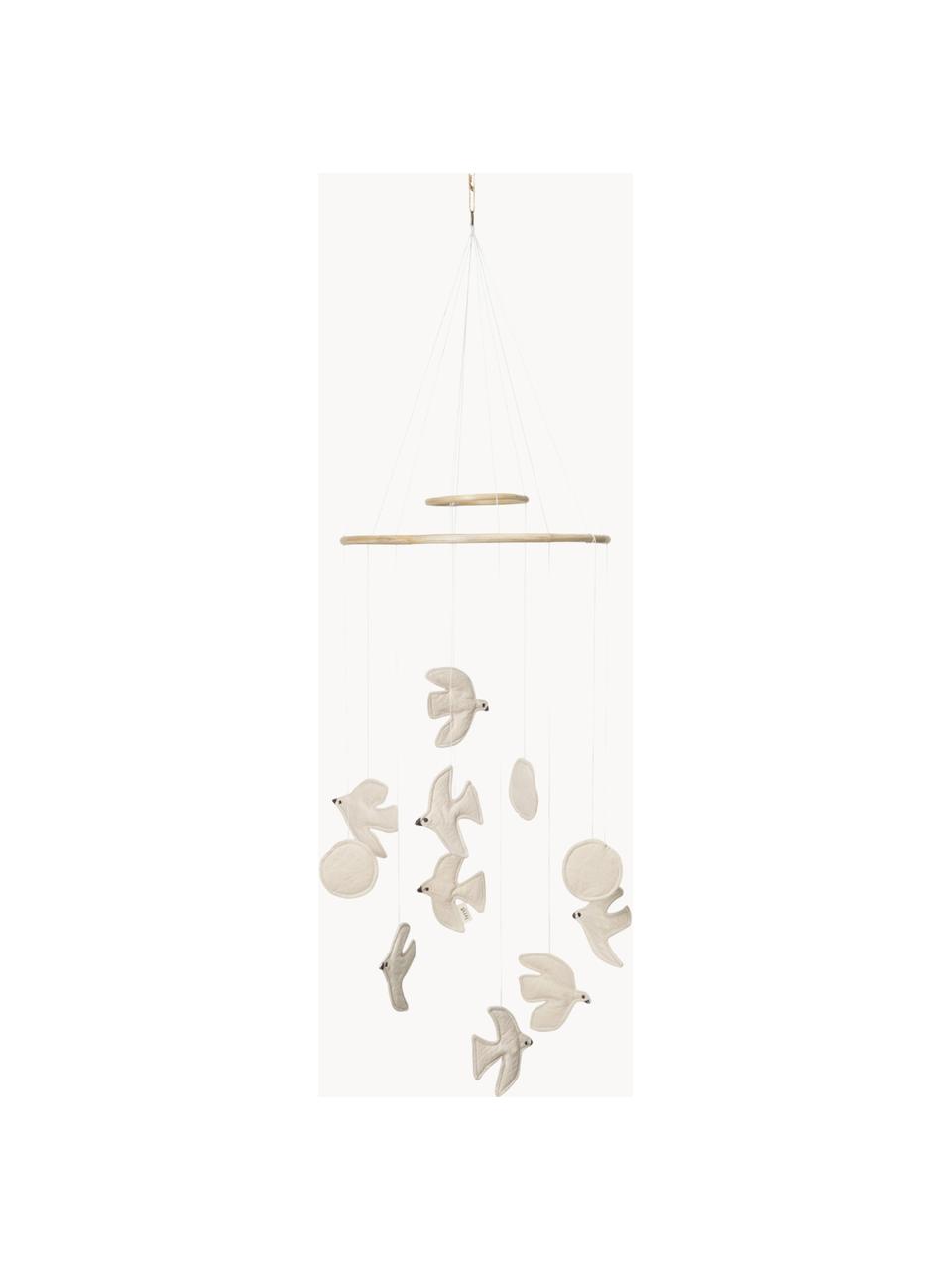 Mobile Swif Bird aus Bio-Baumwolle, Bezug: 100 % Bio-Baumwolle, OCS-, Off White, Ø 37 x H 100 cm