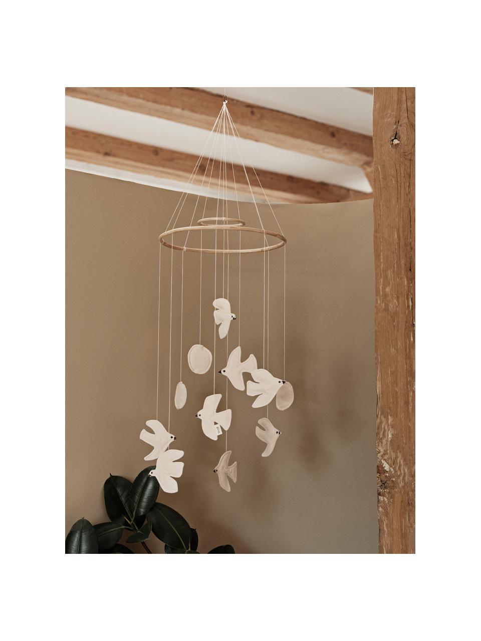 Mobile Swif Bird aus Bio-Baumwolle, Bezug: 100 % Bio-Baumwolle, OCS-, Off White, Ø 37 x H 100 cm