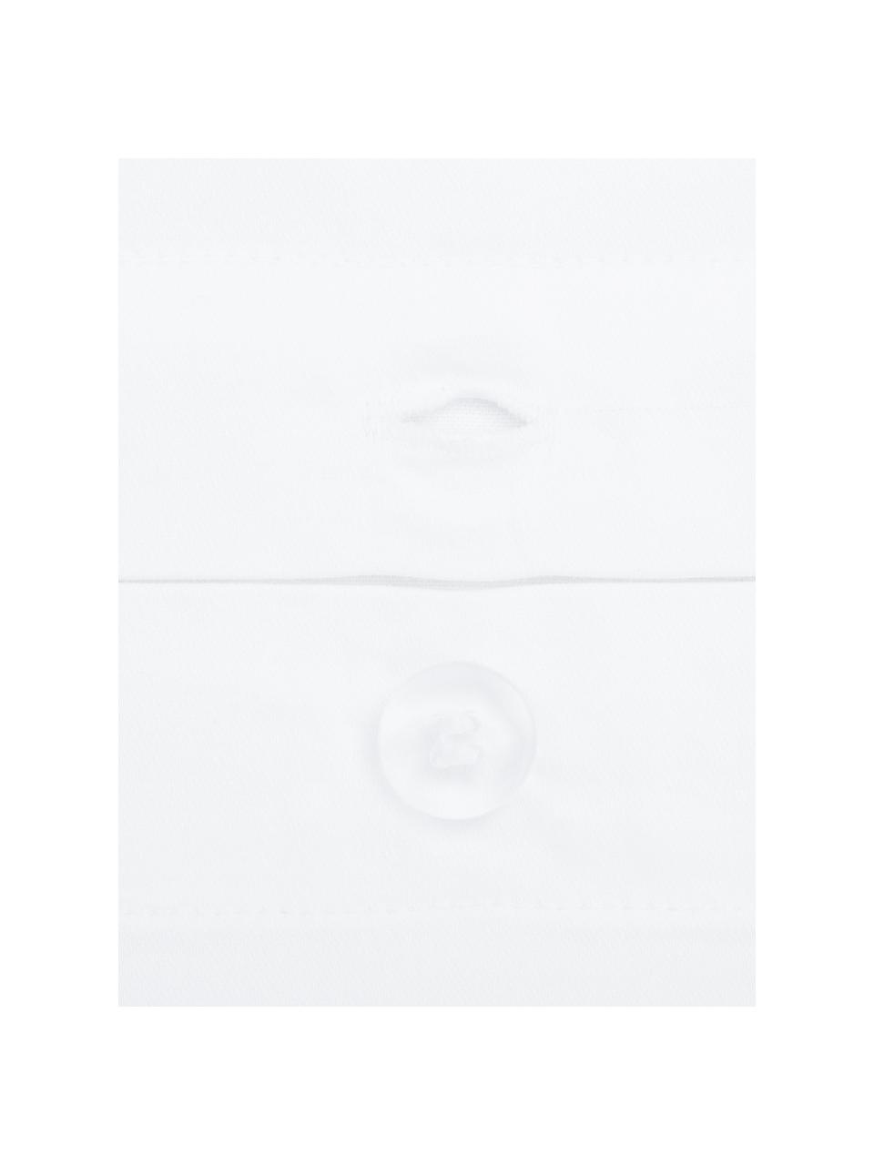 Parure copripiumino in raso di cotone bianco con orlo rialzato Premium, Bianco, 200 x 200 cm + 2 federe 50 x 80 cm