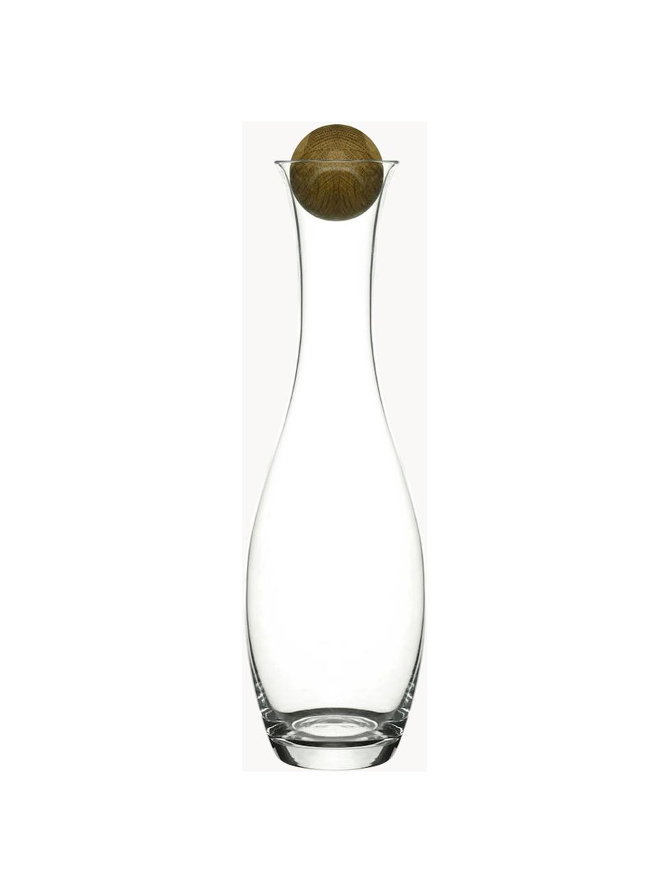 Caraffa in vetro soffiato con tappo in legno Eden, 1 L, Trasparente, legno scuro, 1 L