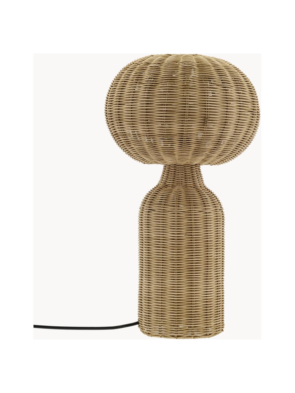 Große Tischlampe Vinka aus Rattan, Beige, Ø 30 x H 54 cm