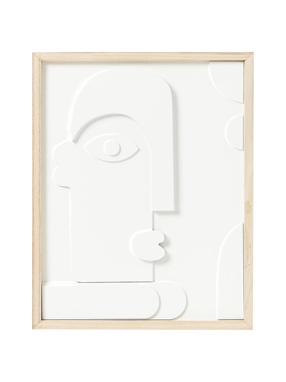 Set 2 oggetti da parete incorniciati Amilia, Struttura: legno, Legno chiaro, Larg. 32 x Alt. 40 cm