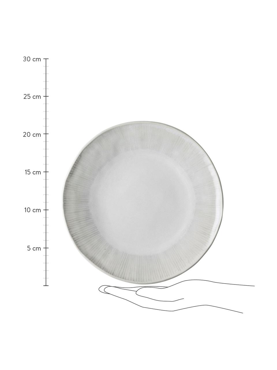 Frühstücksteller White Organic, 4 Stück, Steingut, Weiß, Ø 22 x H 3 cm
