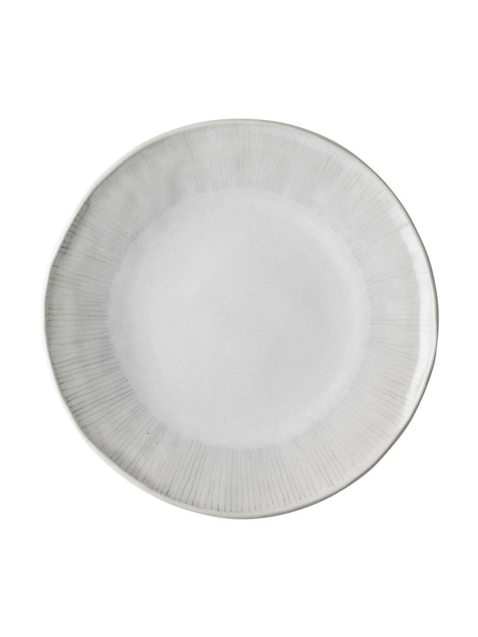 Frühstücksteller White Organic, 4 Stück, Steingut, Weiß, Ø 22 x H 3 cm