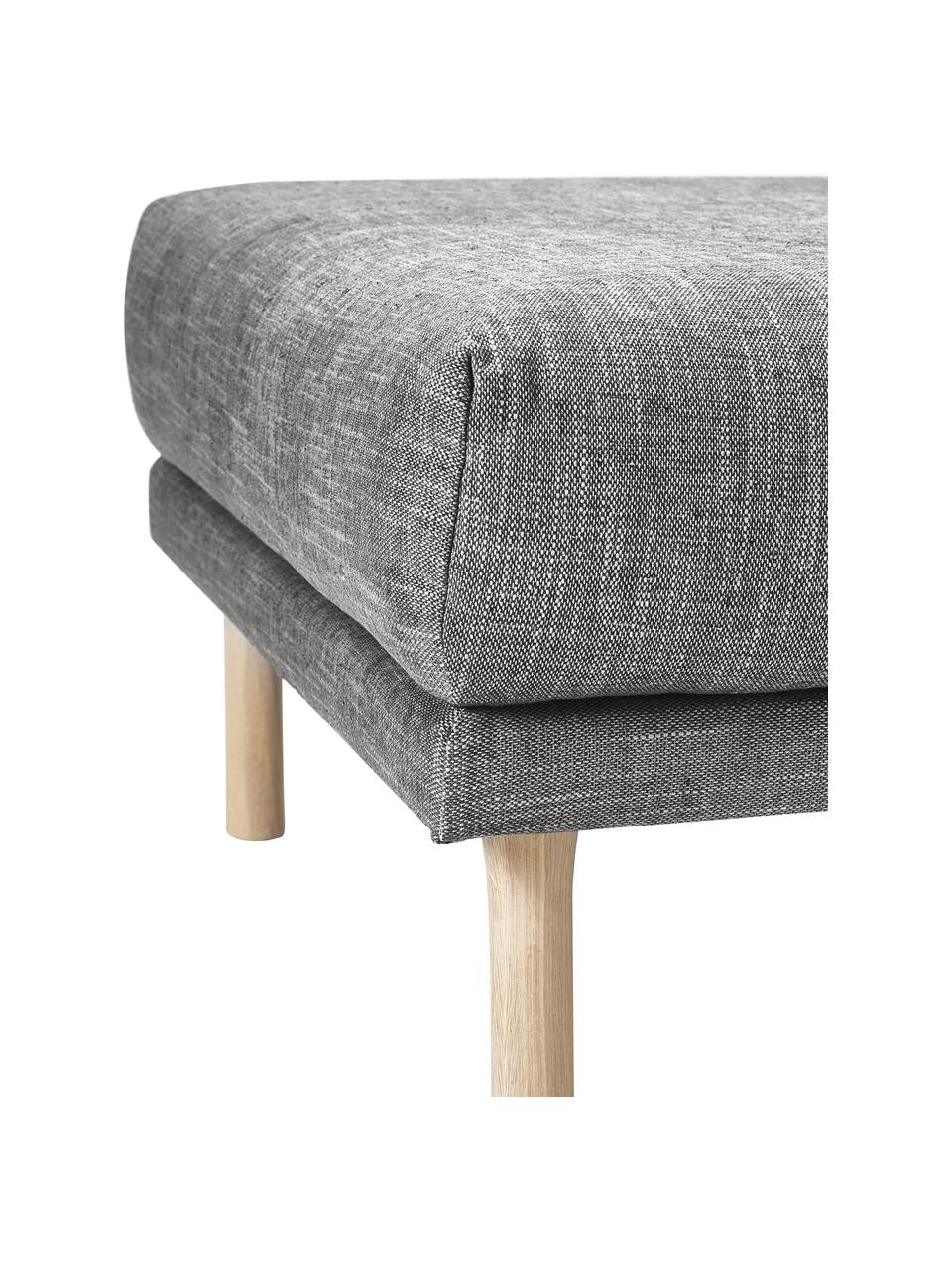 Poggiapiedi divano Adrian, Rivestimento: 47% viscosa, 23% cotone, , Struttura: compensato, Piedini: legno di quercia oliato, Tessuto grigio scuro, Larg. 90 x Alt. 45 cm