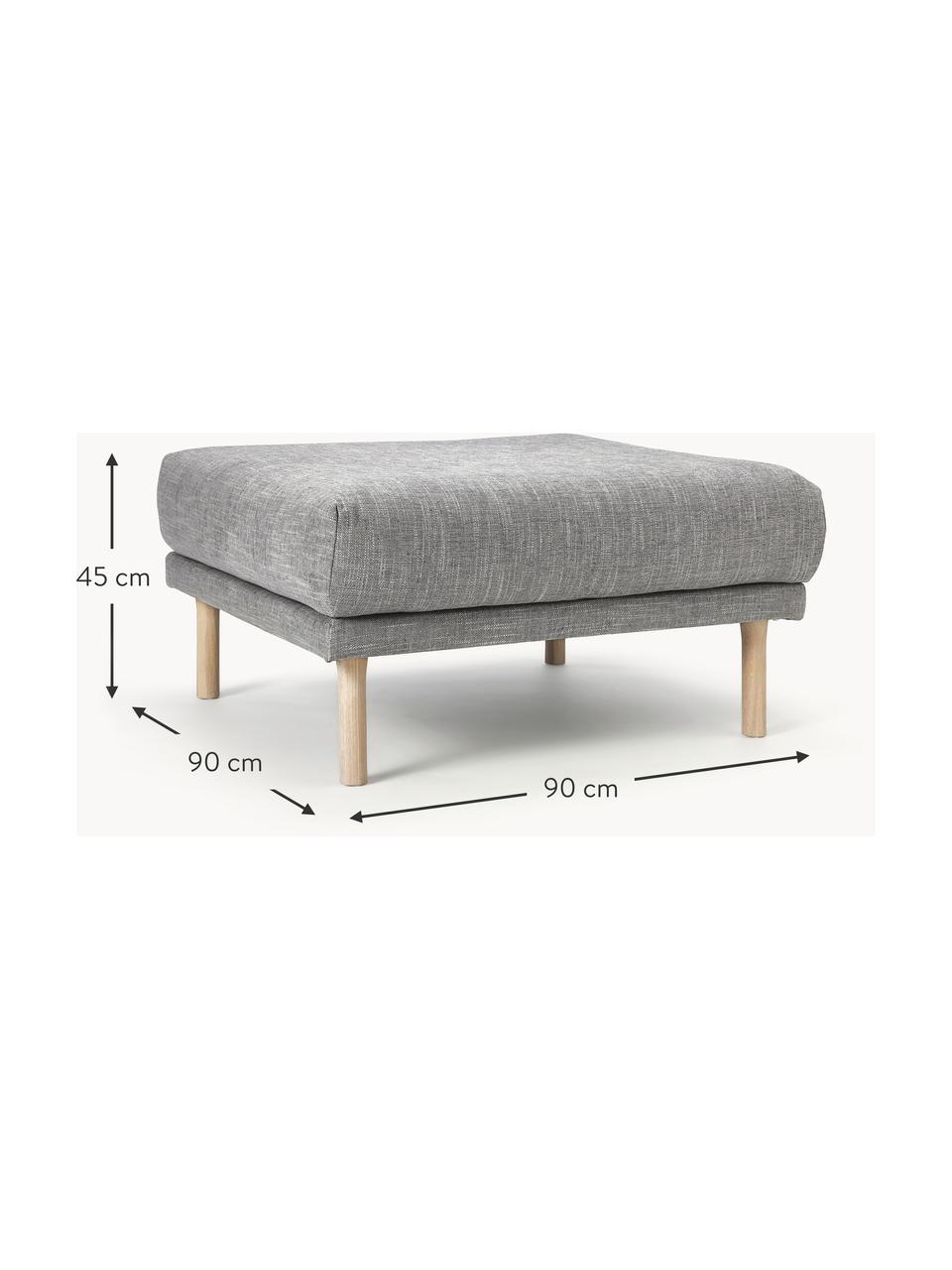 Sofa-Hocker Adrian, Bezug: 47 % Viskose, 23 % Baumwo, Gestell: Sperrholz, Füße: Eichenholz, geölt Dieses , Webstoff Grau, B 90 x T 90 cm