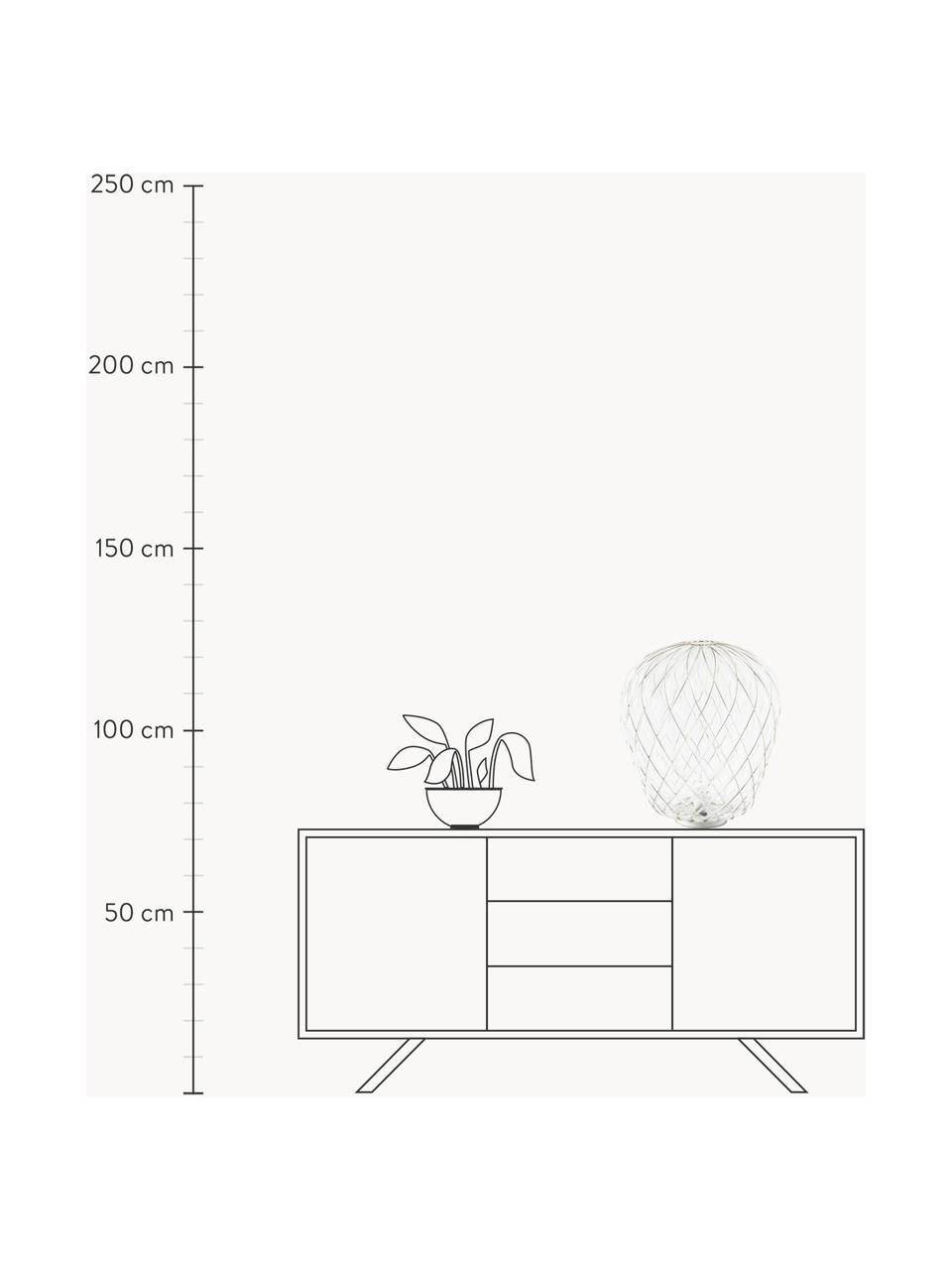 Ręcznie wykonana lampa stołowa z funkcją przyciemniania Pinecone, Stelaż: metal galwanizowany, Transparentny, odcienie srebrnego, Ø 50 x 52 cm