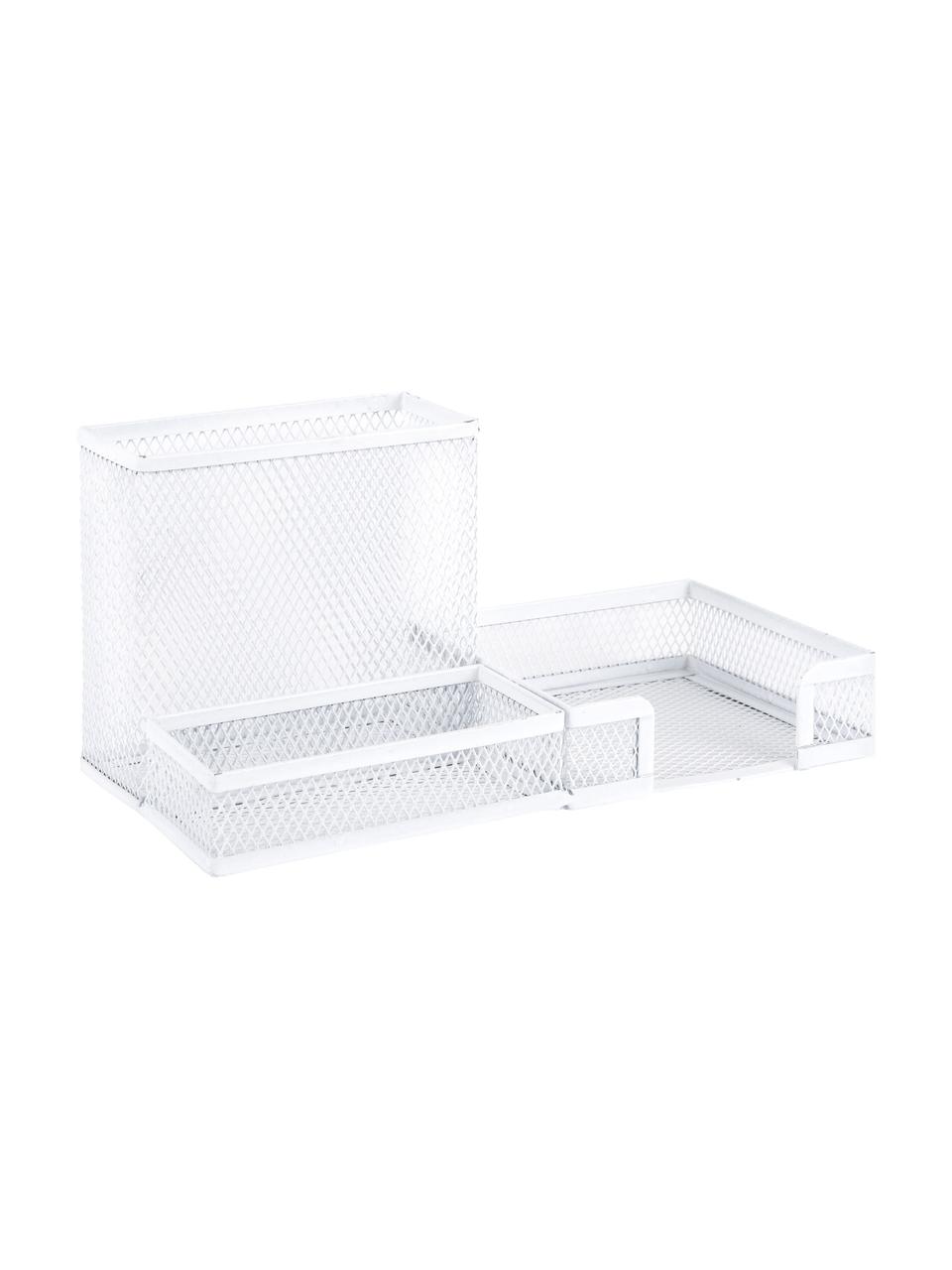 Organizer bianco da ufficio Essentials, Metallo rivestito, Bianco, Larg. 22 x Prof. 10 cm