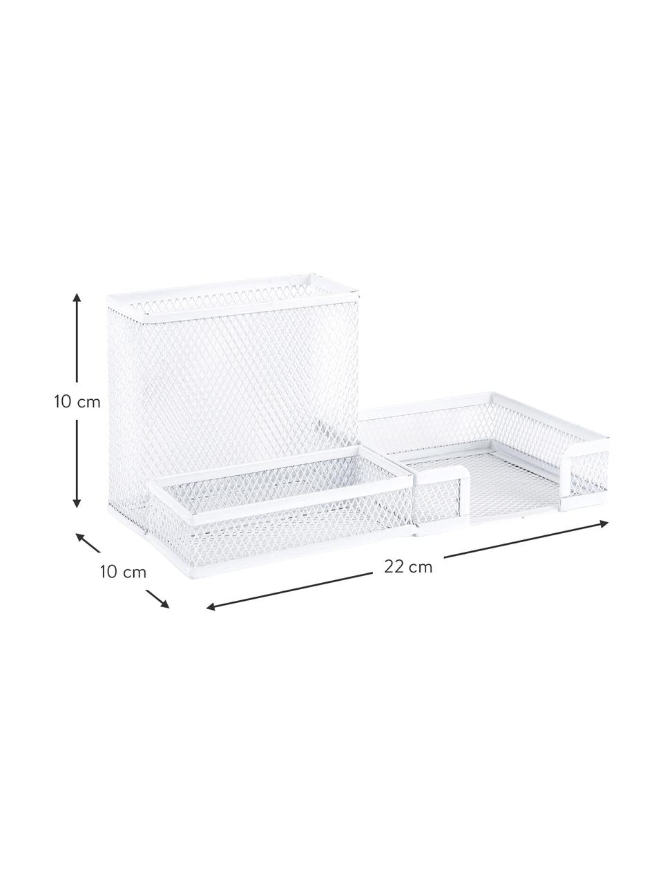 Büro-Organizer Essentials in Weiß, Metall, beschichtet, Weiß, B 22 x T 10 cm