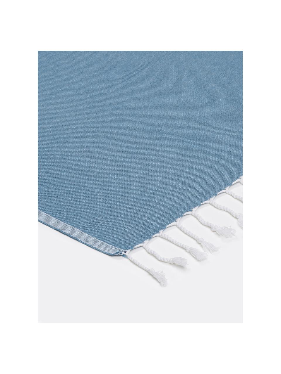 Telo fouta in cotone Hamsa, 100% cotone
Qualità leggera, 180 g/m², Azzurro, bianco, Larg. 90 x Lung. 180 cm