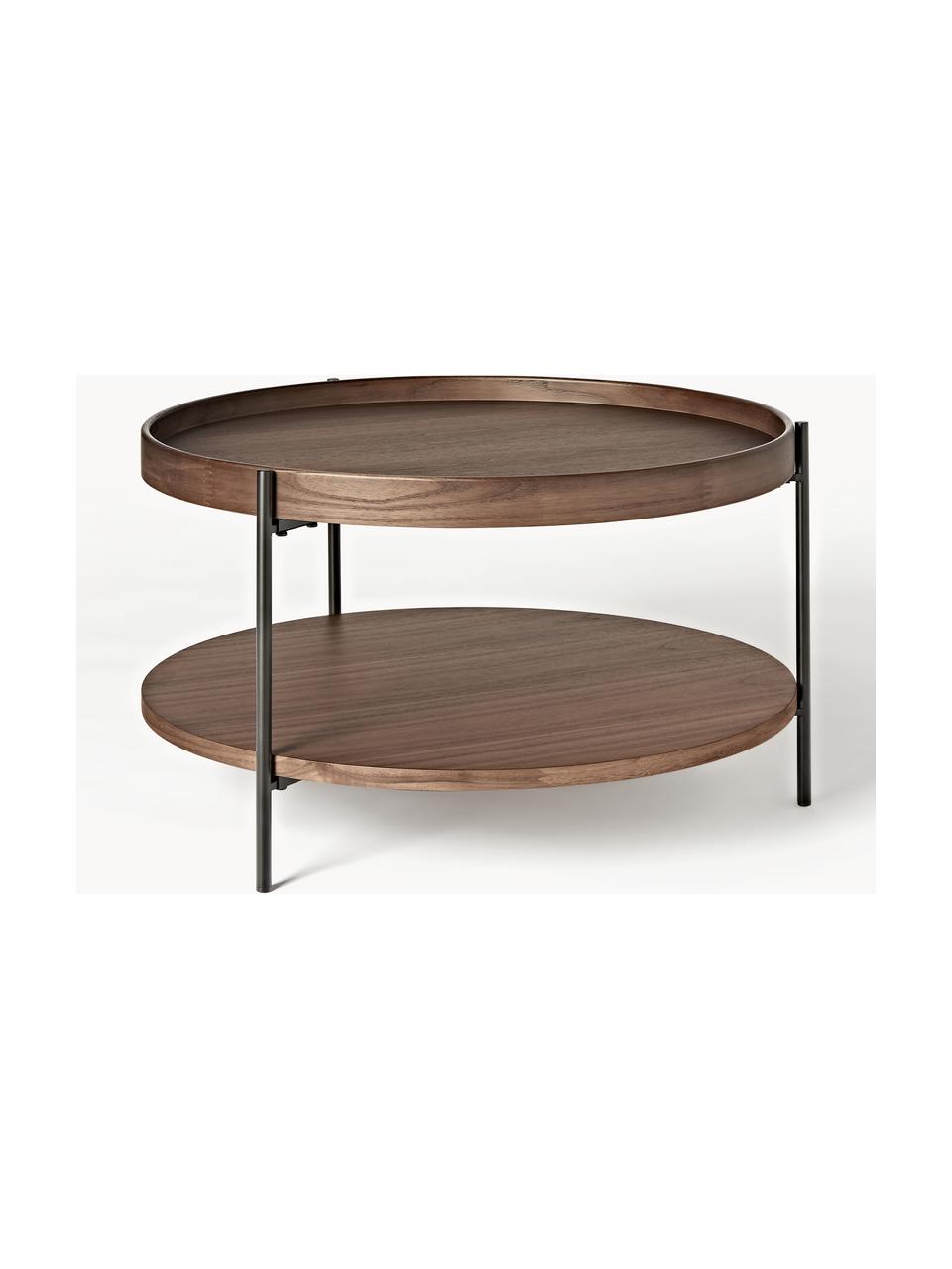 Okrúhly drevený konferenčný stolík Renee, Orechové drevo, Ø 69 cm