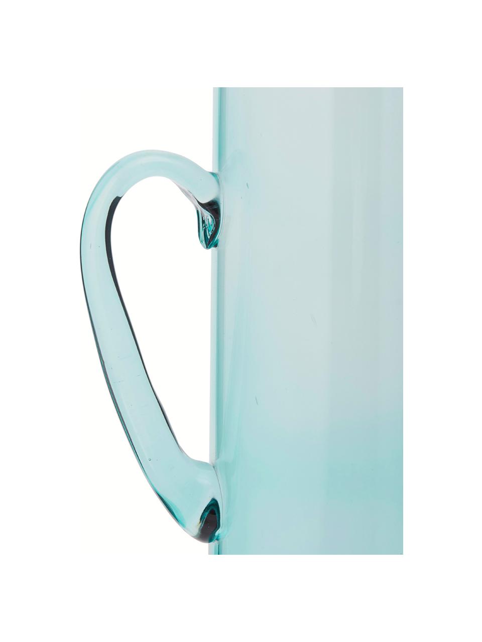 Krug Chloe in Blau mit Goldrand, 1.6 L, Glas, Hellblau, H 25 cm