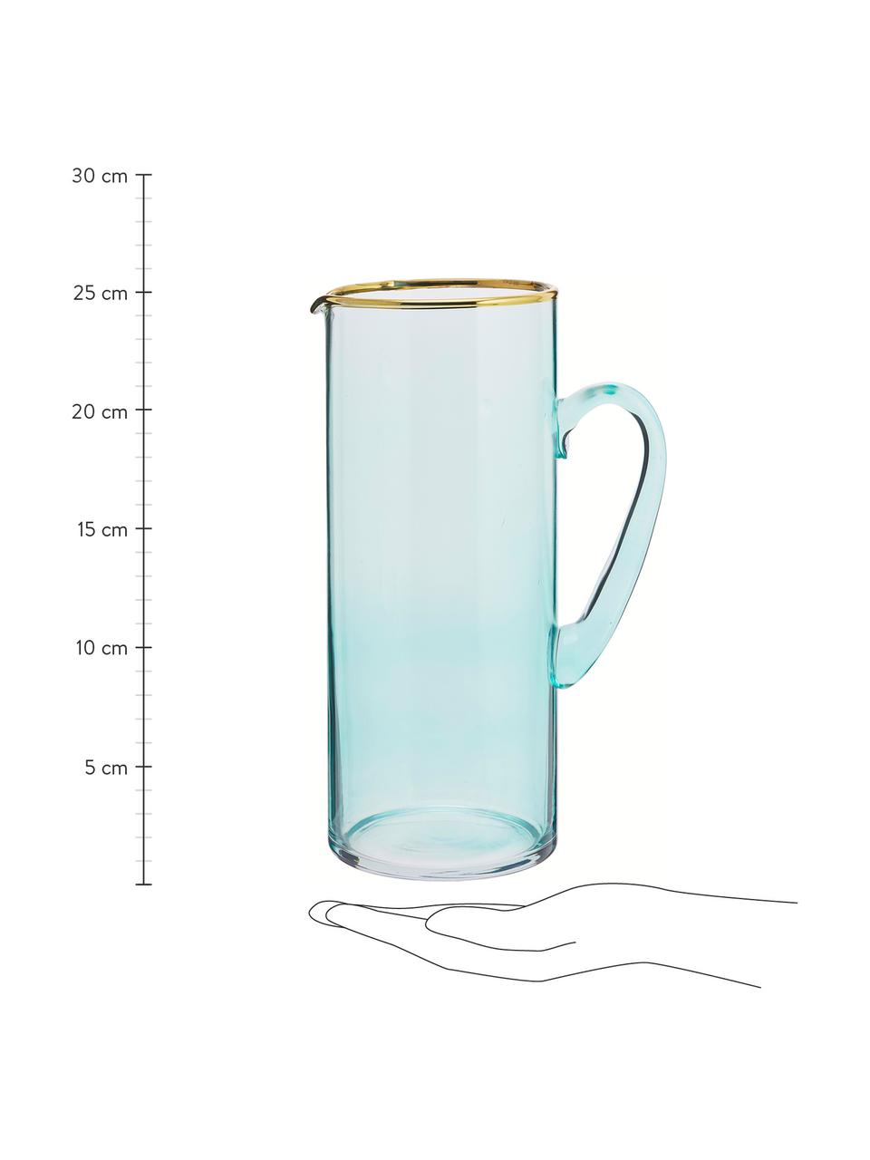 Pichet verre teinté bleu Chloe, 1,6 l, Bleu ciel