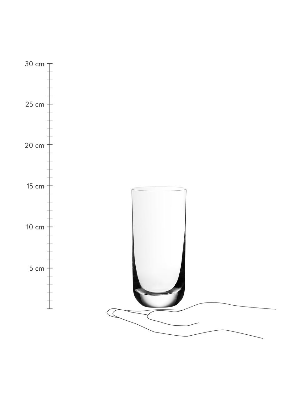 Kristall-Longdrinkgläser Harmony aus glattem Kristallglas, 6 Stück, Kristallglas, Transparent, Ø 7 x H 15 cm