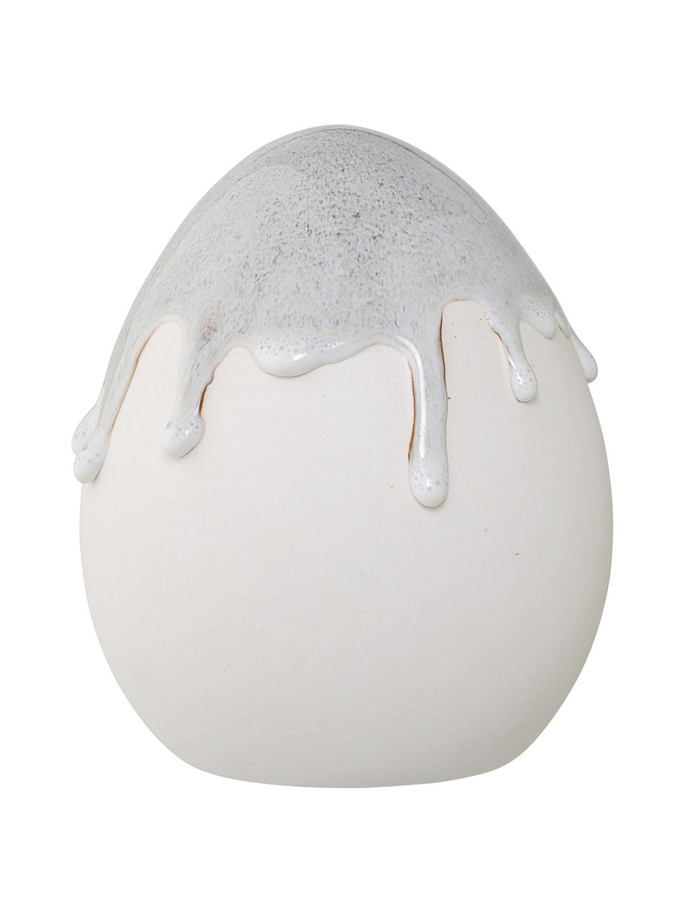 Uovo decorativo Drop, Porcellana, Grigio, bianco, Ø 13 x Alt. 15 cm