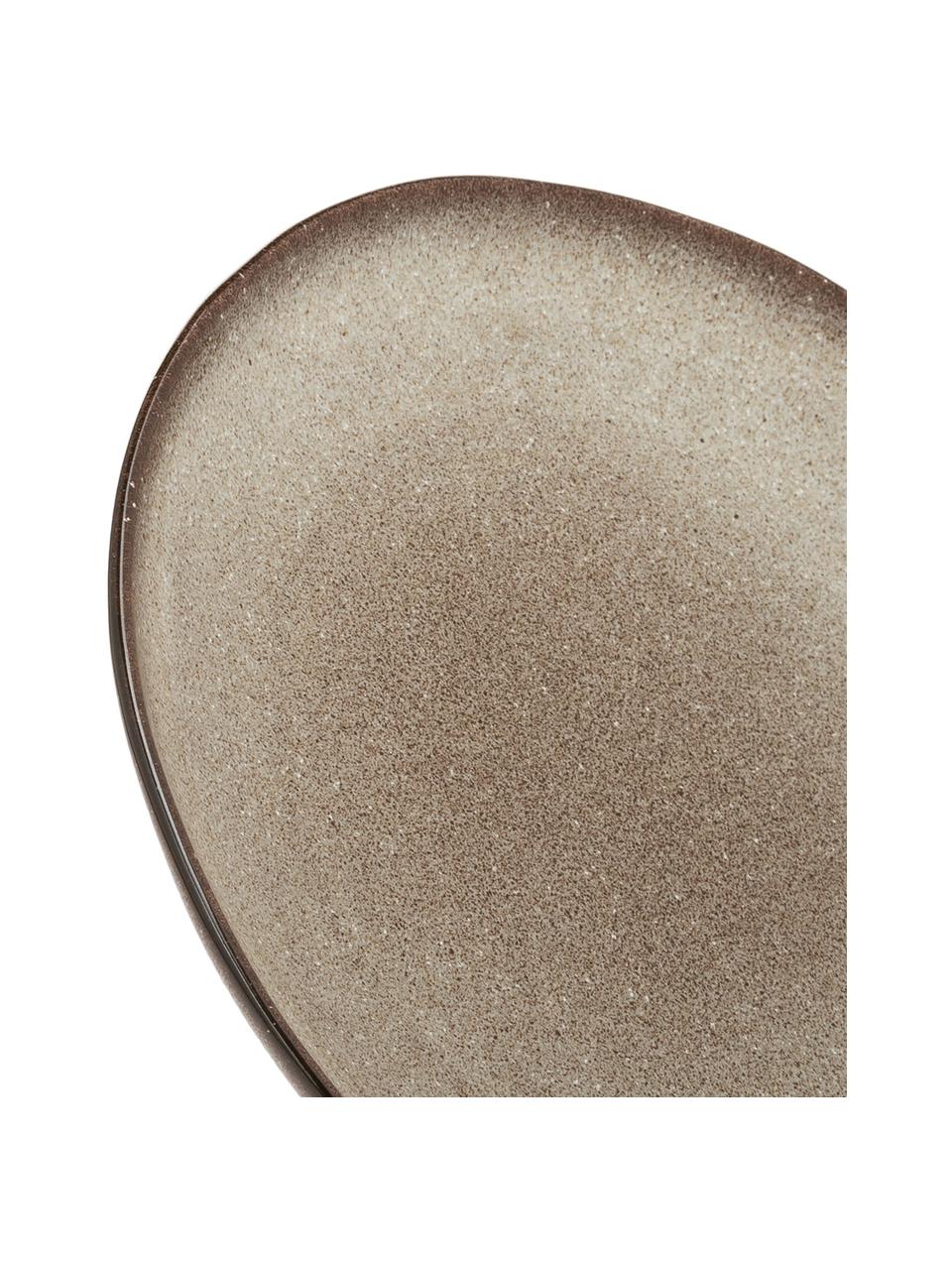 Plato llano artesanal Sandrine, Gres, Tonos beige, Ø 29 x Al 3 cm