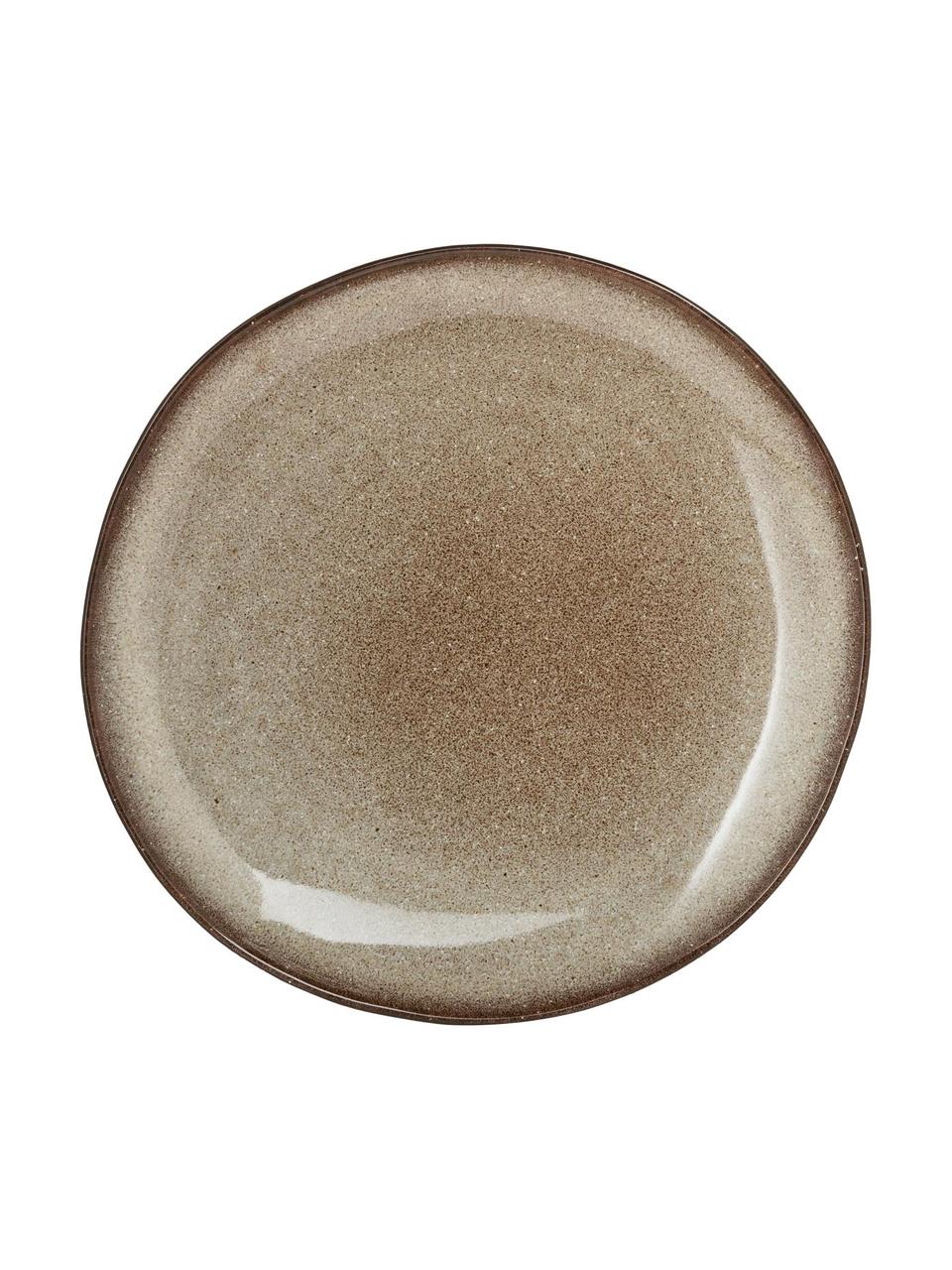 Piatto piano fatto a mano Sandrine, Gres, Tonalità beige, Ø 29 x Alt. 3 cm