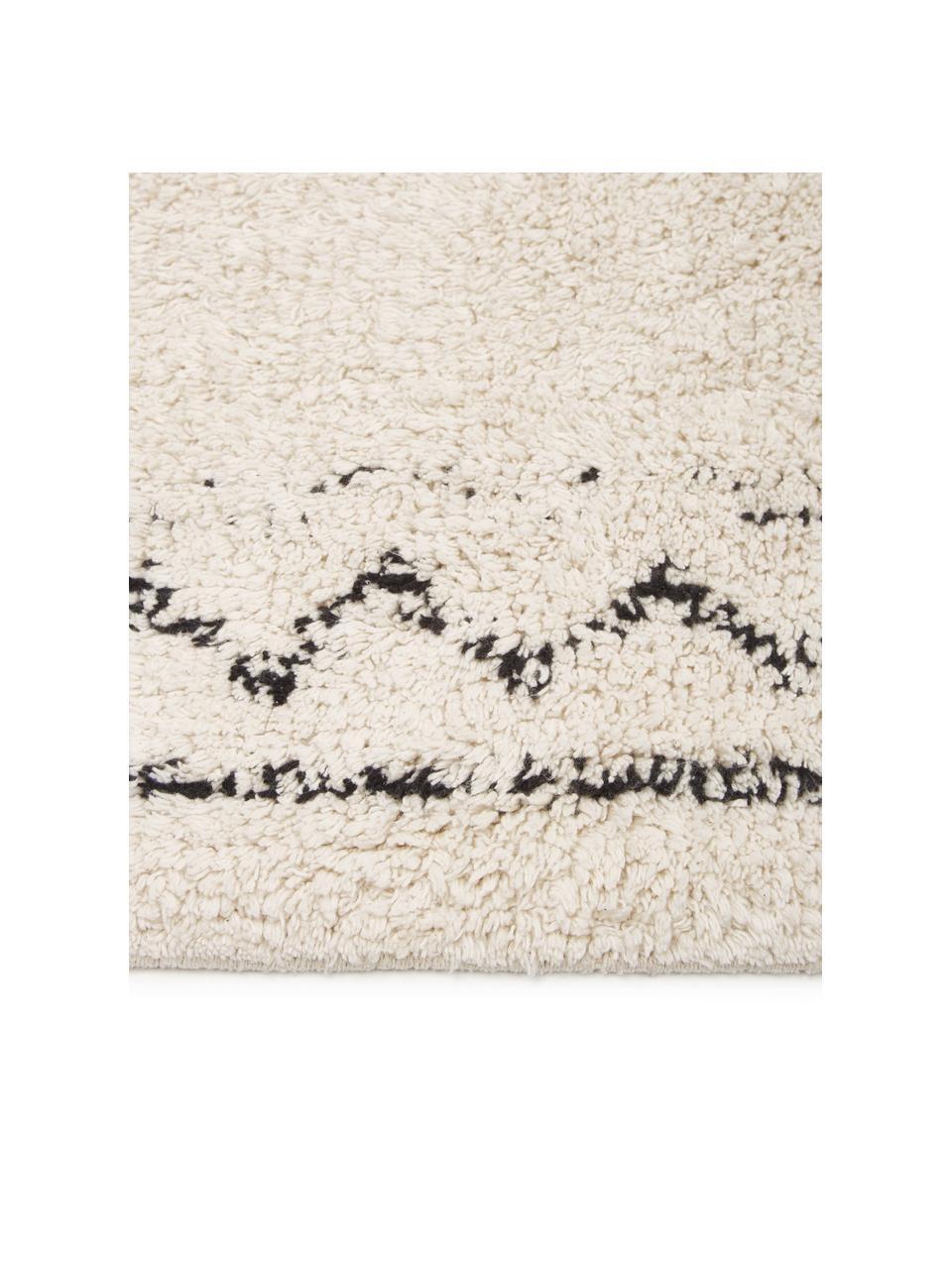Ręcznie tkany chodnik z bawełny w stylu boho z frędzlami Fionn, 100% bawełna, Beżowy, S 80 x D 250 cm