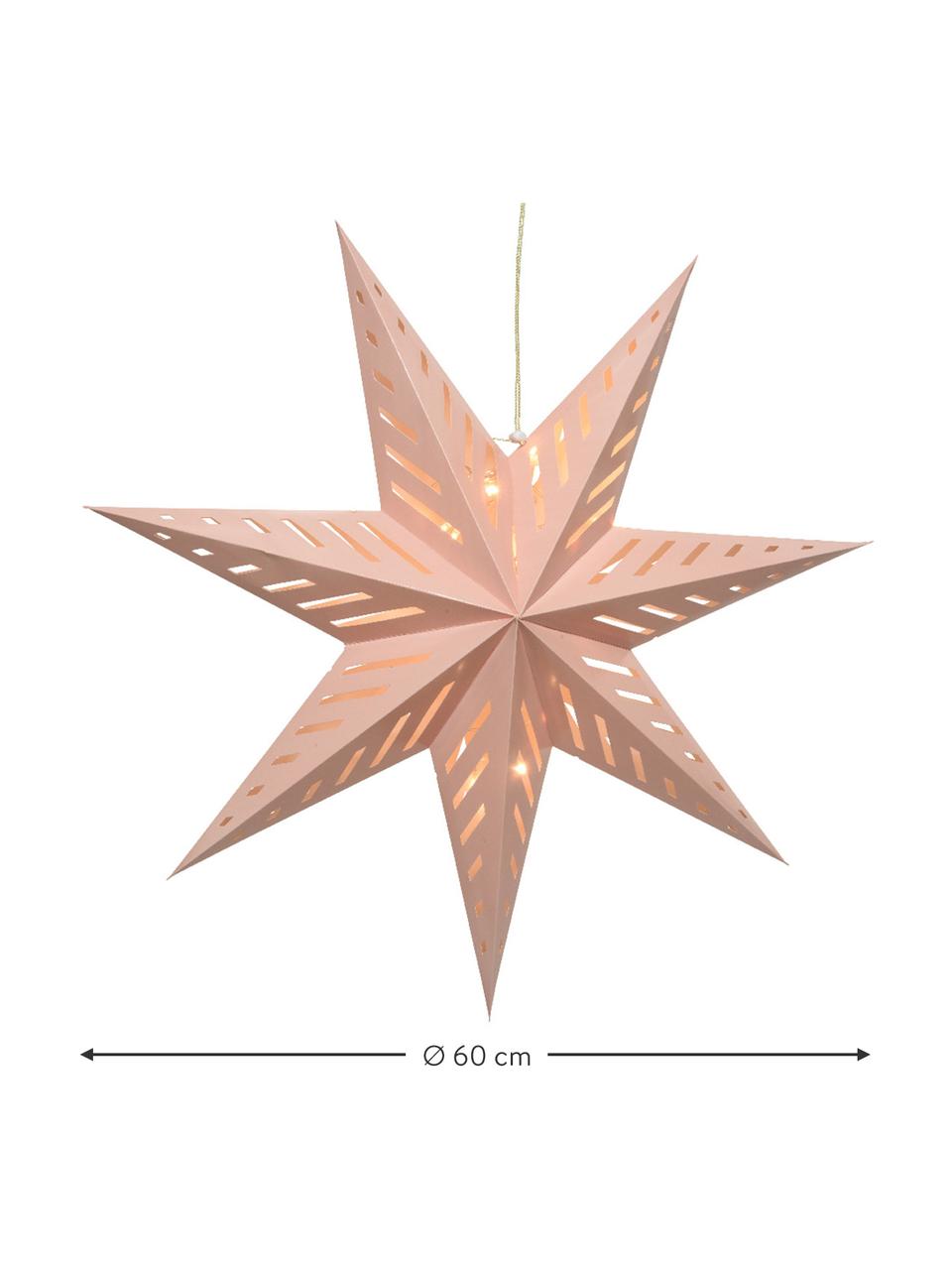 Estrellas luminosas LED Marita, 2 uds., a pilas, Papel, Off White, rosa palo, Ø 60 x F 16 cm