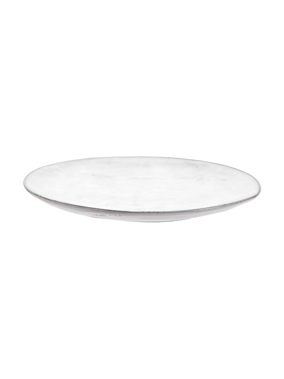 Platos llanos artesanales Nordic Sand, 4 uds., Cerámica de gres, Gris claro, Ø 26 x Al 3 cm