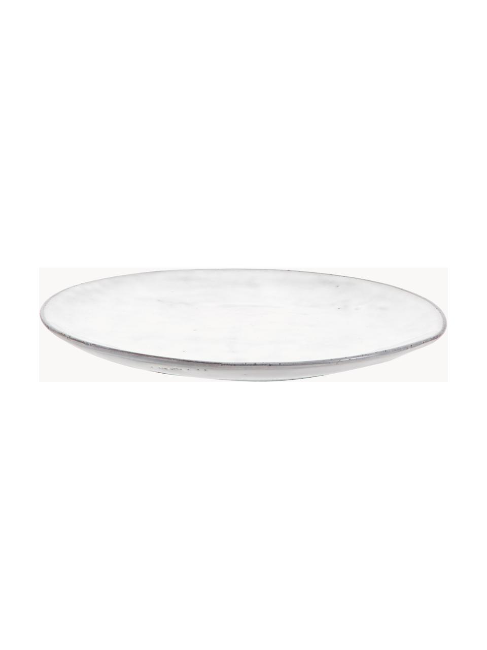 Handgemaakte dinerbord Nordic Sand, 4 stuks, Keramiek, Lichtgrijs, gespikkeld, Ø 26 cm