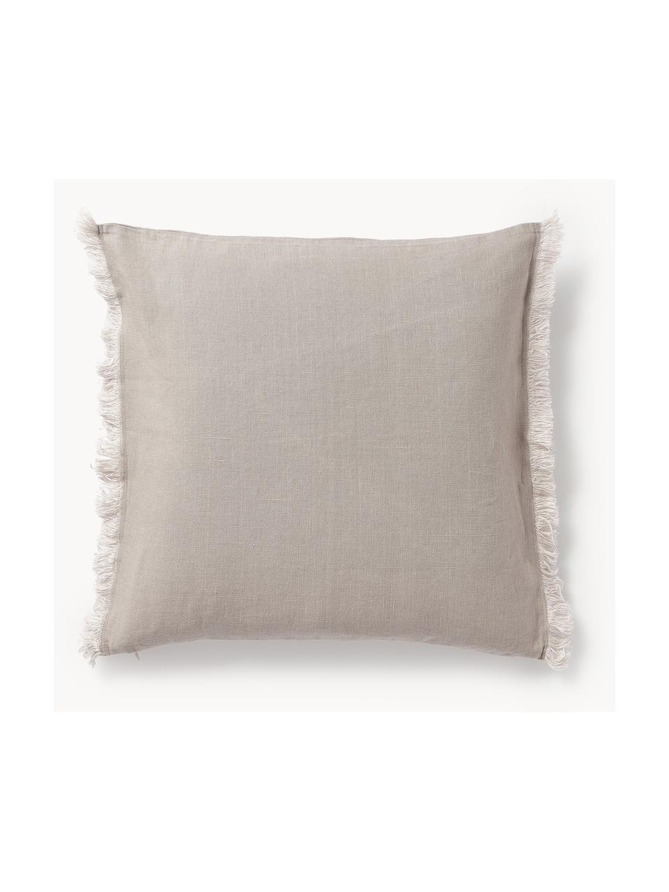 Housse de coussin pur lin avec franges Luana, 100 % pur lin

Le lin est naturellement doté d'un toucher plutôt rugueux et d'un aspect froissé
Sa résistance élevée au accrocs lui confère robustesse et longévité, Beige clair, larg. 40 x long. 40 cm