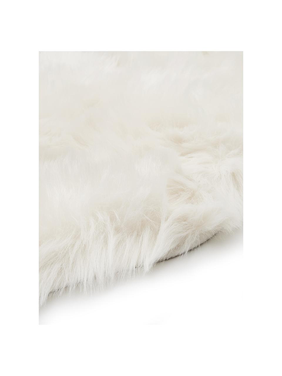 Fausse fourrure Mathilde, lisse, Blanc crème, larg. 60 x long. 90 cm