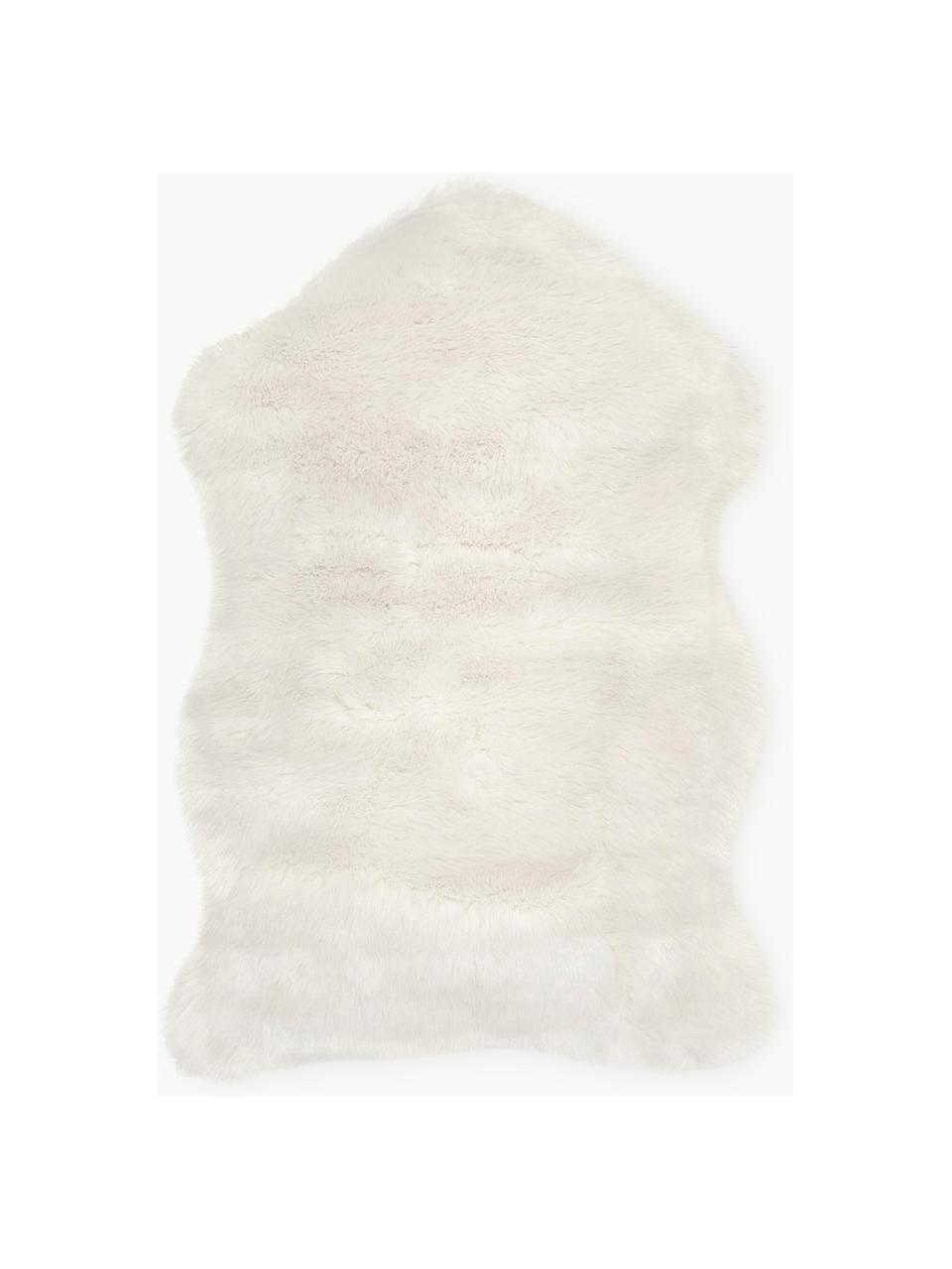 Fausse fourrure Mathilde, lisse, Blanc crème, larg. 60 x long. 90 cm