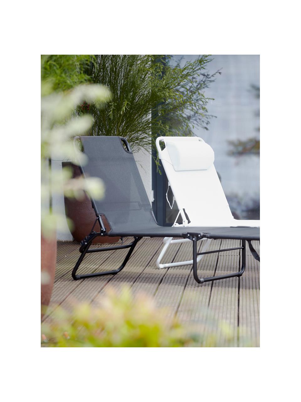 Leżak ogrodowy Fiam, Stelaż: aluminium, Biały, D 190 x S 58 cm