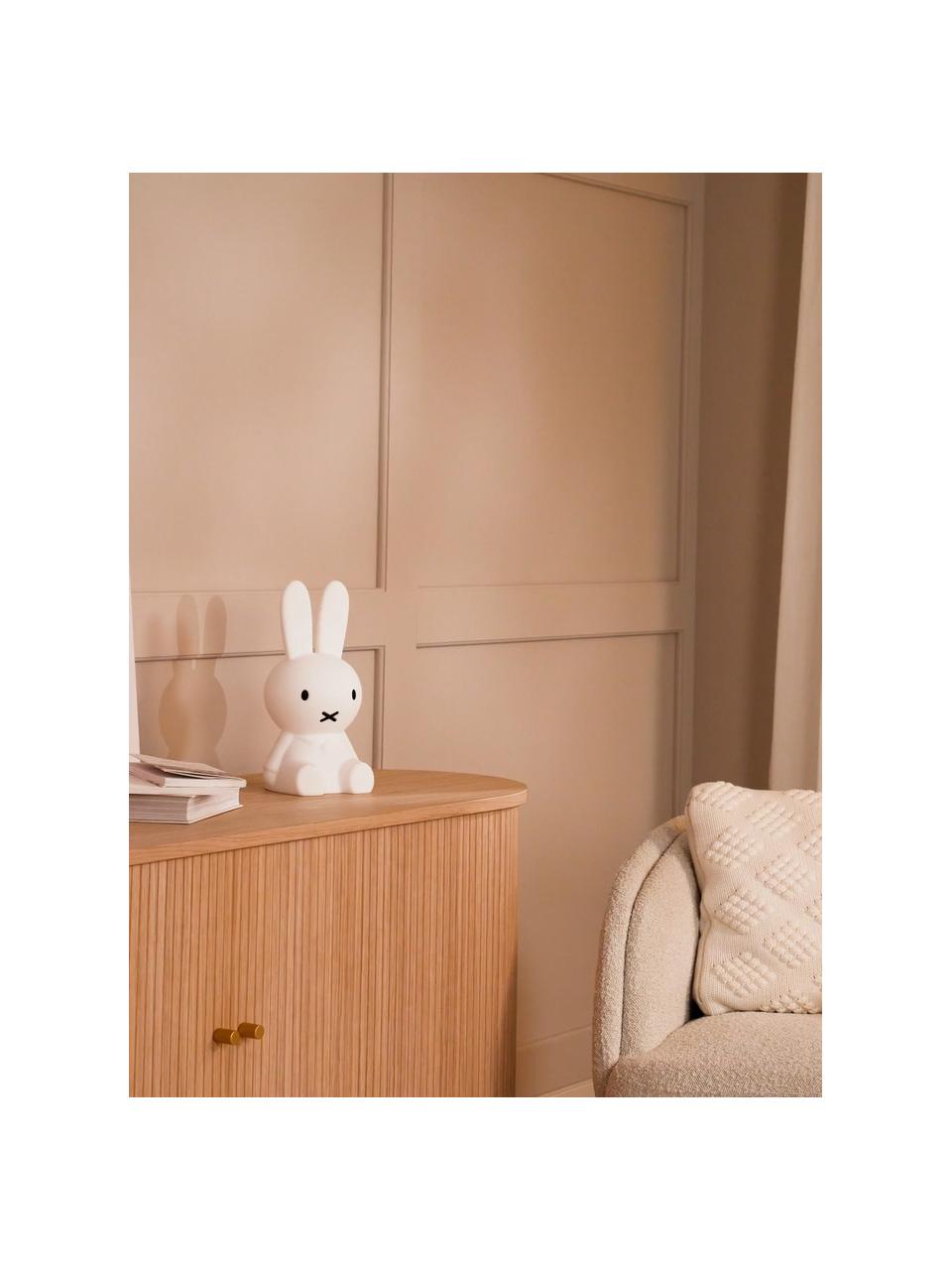 LED tafellamp Miffy First Light, Siliconen, vrij van BPA, Wit, B 15 x H 30 cm