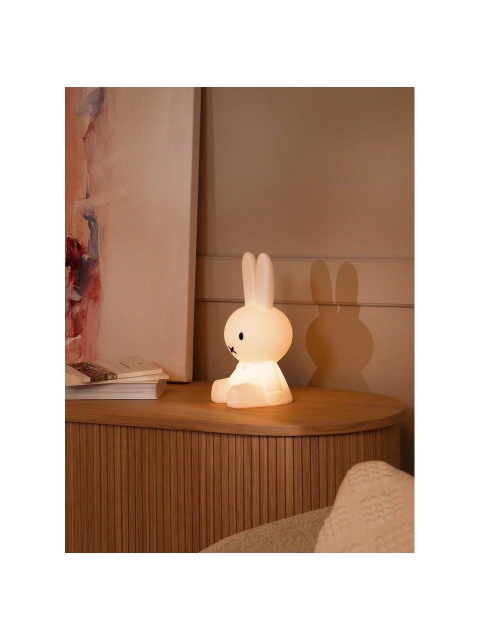 LED tafellamp Miffy First Light, Siliconen, vrij van BPA, Wit, B 15 x H 30 cm