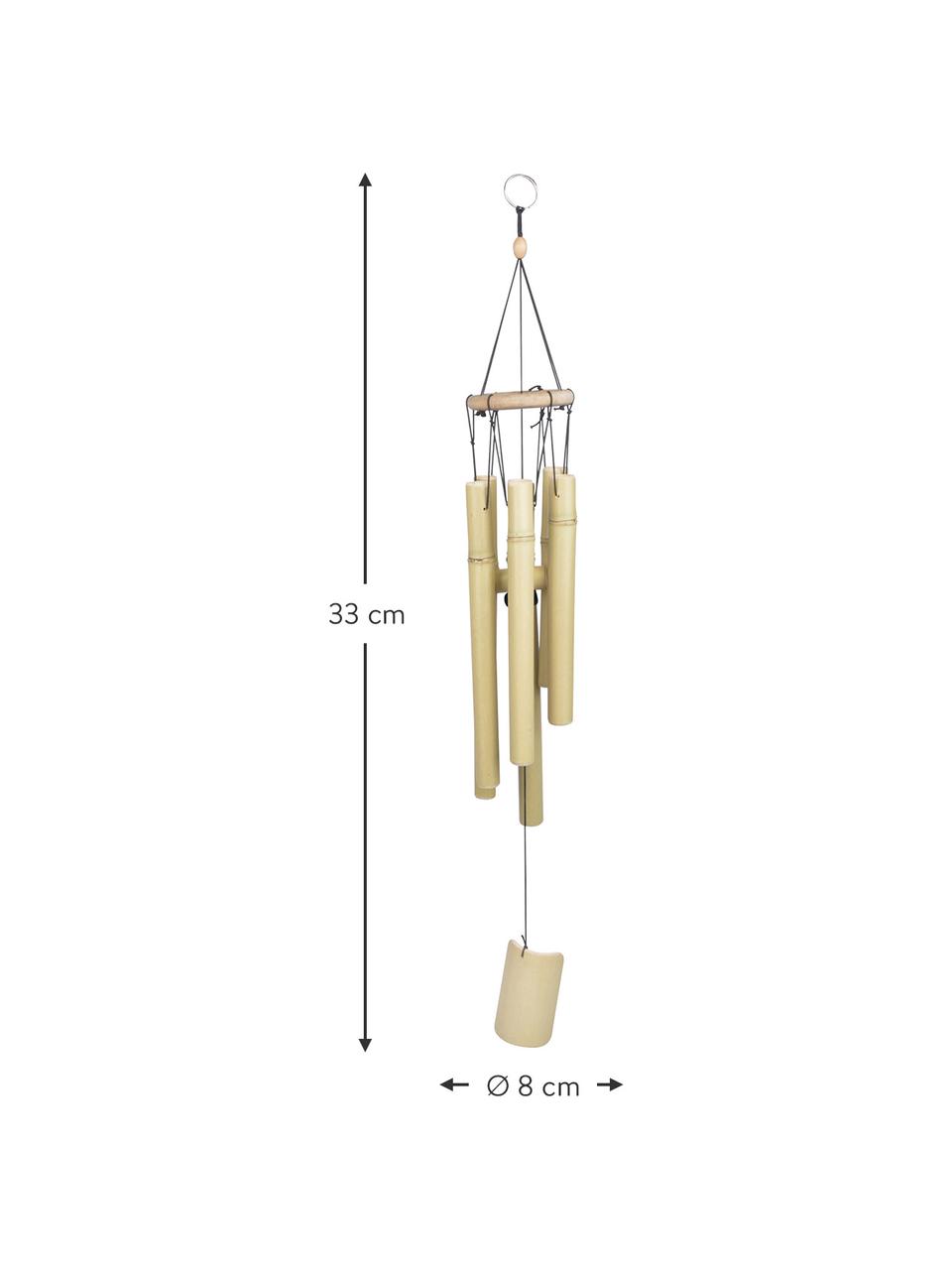 Campanillas de viento Tranquil, Bambú, madera de arce, poliéster, an, Ø 8 x Al 33 cm