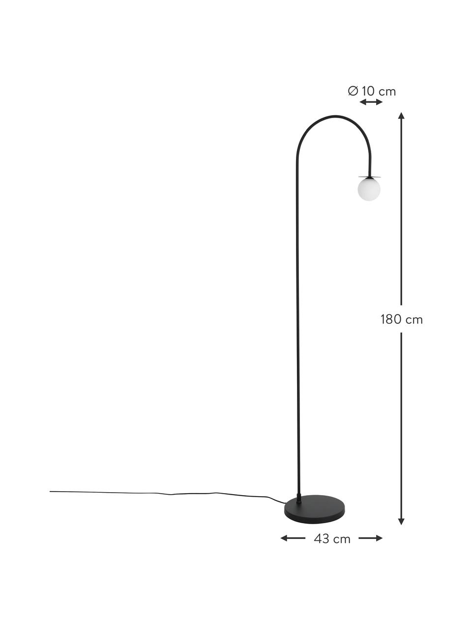 Lampa podłogowa Milo, Czarny, W 180 cm