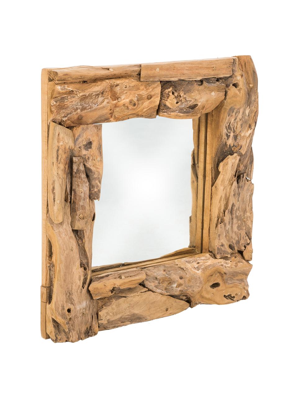 Hranaté zrcadlo Noah, Teakové dřevo