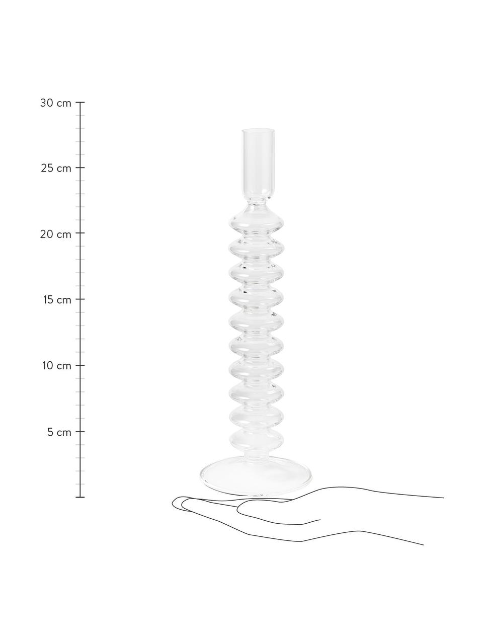 Set 2 candelabri Clea, Vetro, Trasparente, Set in varie misure