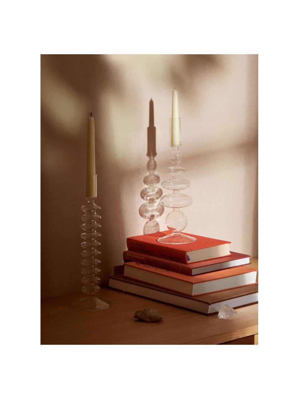 Kerzenhalter Clea, 2er-Set, Glas, Transparent, Set mit verschiedenen Größen