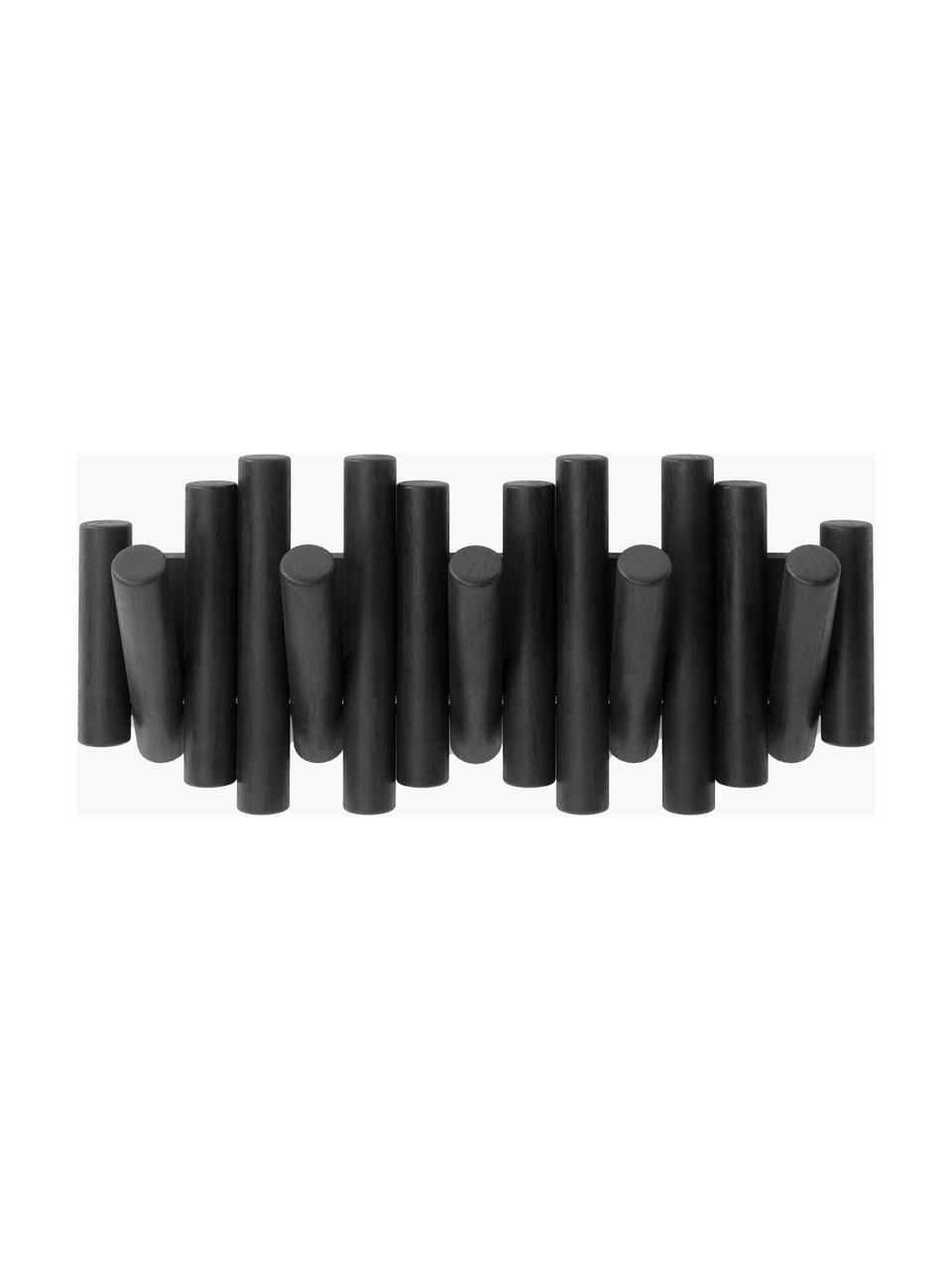 Porte-manteau Picket, Bois de pin, Noir, larg. 38 x haut. 17 cm