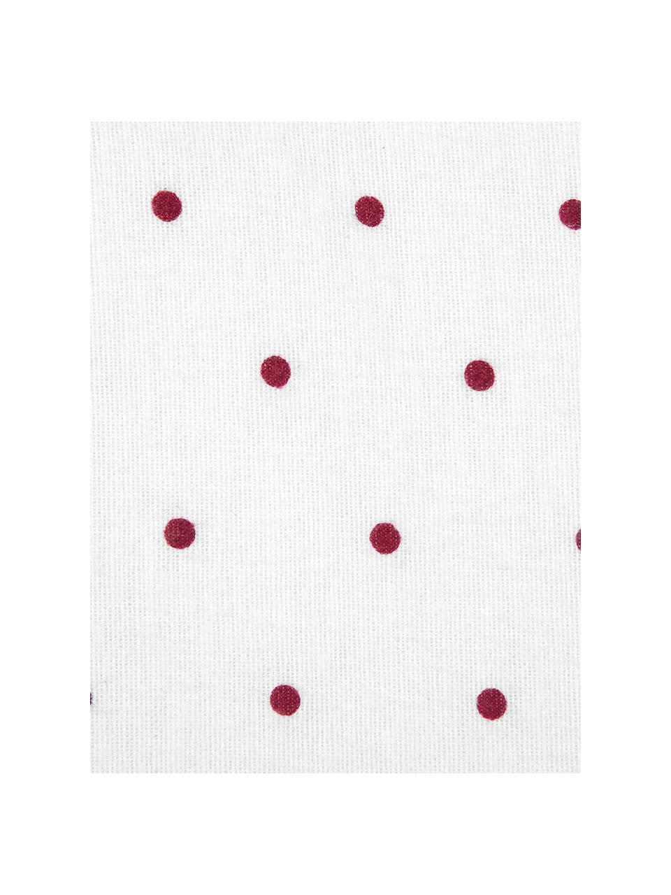 Dwustronna pościel z cienkiej flaneli Betty, Biały, czerwony, 200 x 200 cm