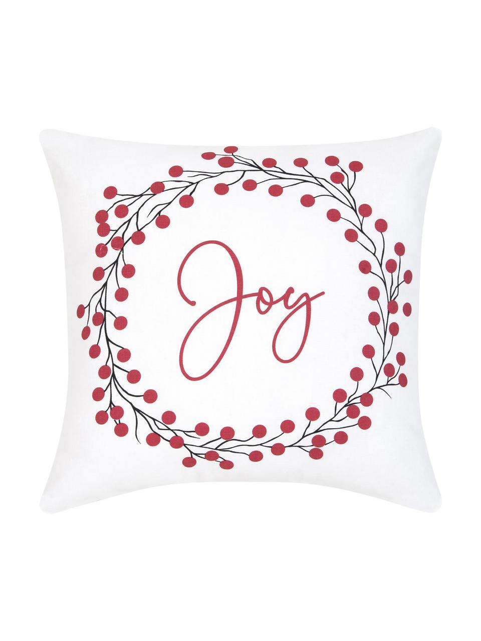 Housses de coussin 40x40 Joy, 2 élém., Coton, Rouge, blanc, noir, larg. 40 x long. 40 cm
