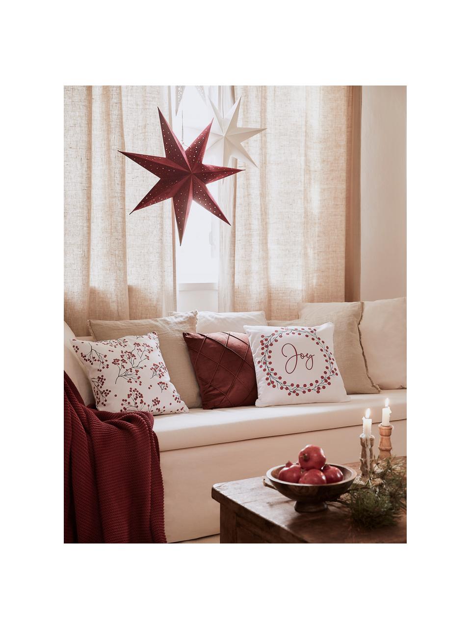 Funda de almohada de percal a cuadros Juna, 100% algodón, Rojo, blanco, negro, An 40 x L 40 cm