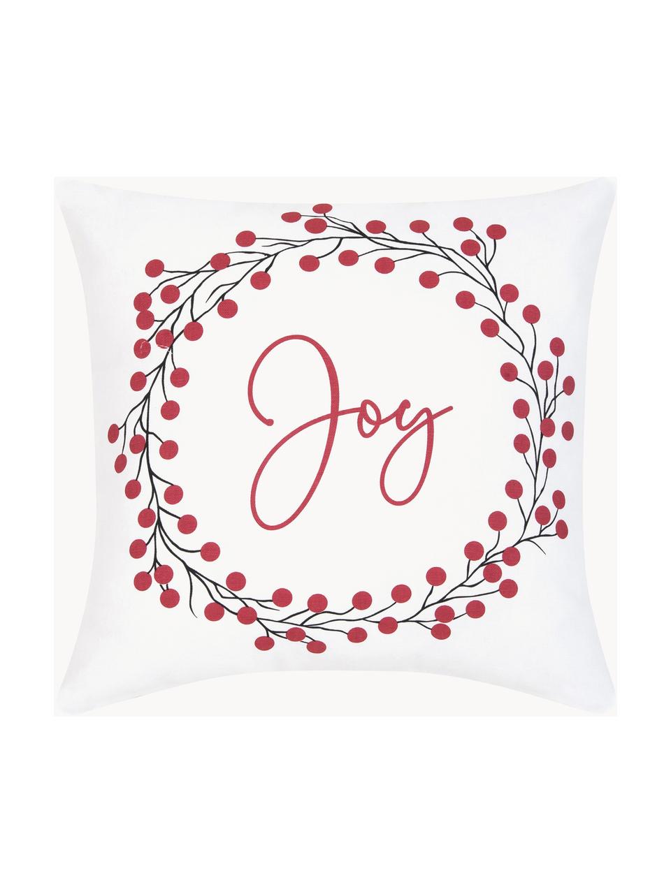 Funda de almohada de percal a cuadros Juna, 100% algodón, Rojo, blanco, negro, An 40 x L 40 cm