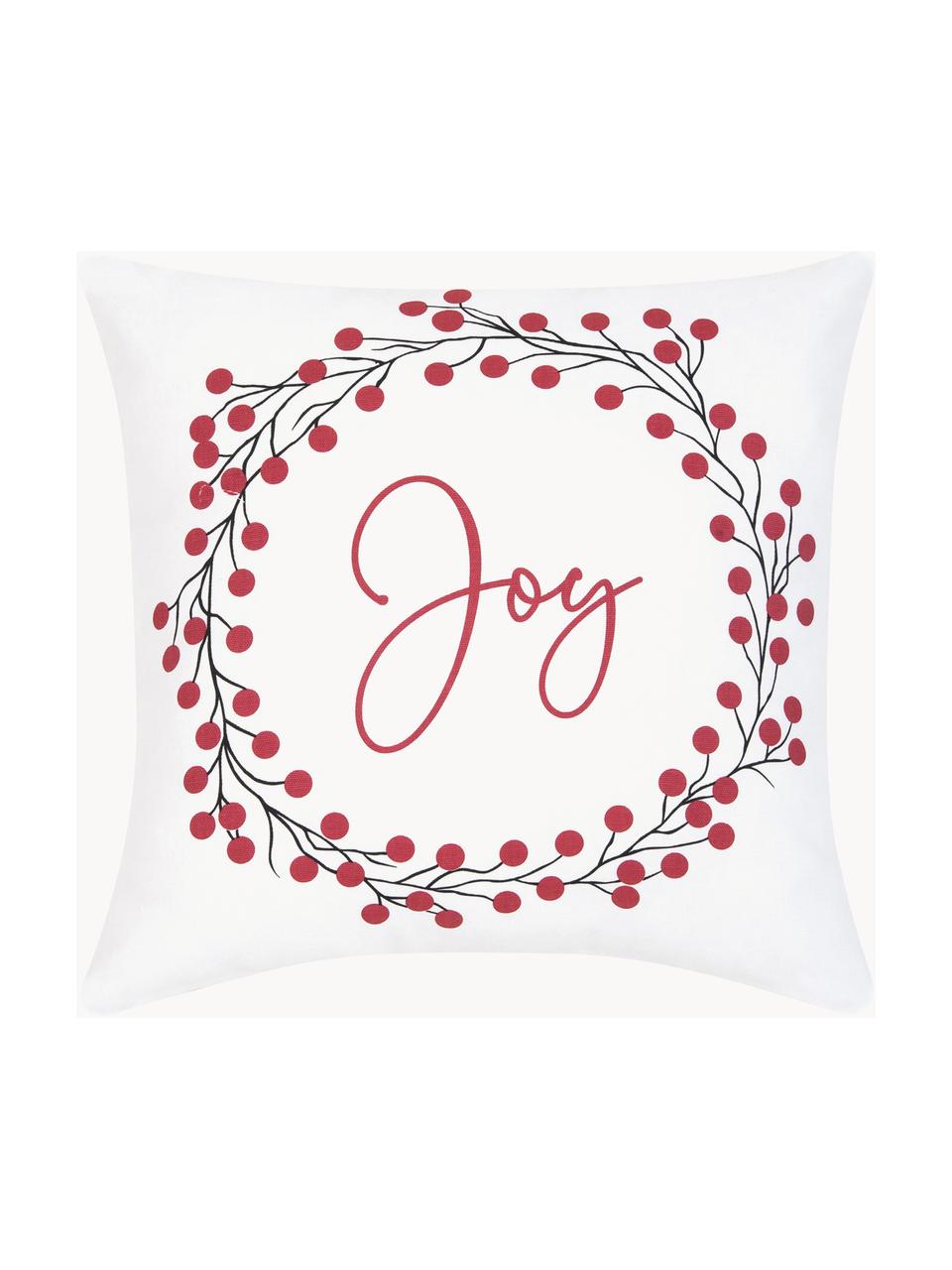 Kissenhüllen Joy mit winterlichen Prints, 2er-Set, Baumwolle, Rot, Weiss, Schwarz, B 40 x L 40 cm