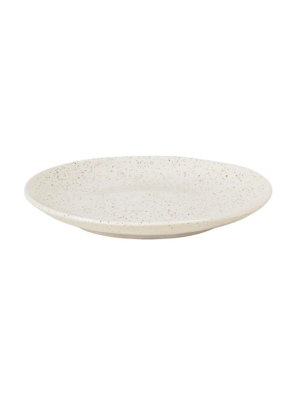 Handgemachte Frühstücksteller Nordic Vanilla, 4 Stück, Steingut, Cremeweiß, gesprenkelt, Ø 20 cm
