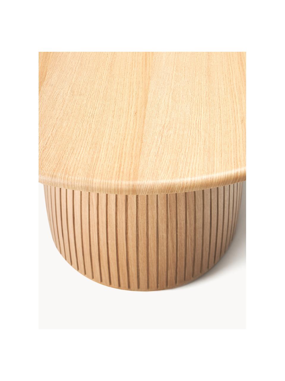 Kulatý jídelní stůl s drážkovanou strukturou Nelly, různé velikosti, Dubová dýha, s MDF deska (dřevovláknitá deska střední hustoty), certifikace FSC, Dubové dřevo, Ø 140 cm