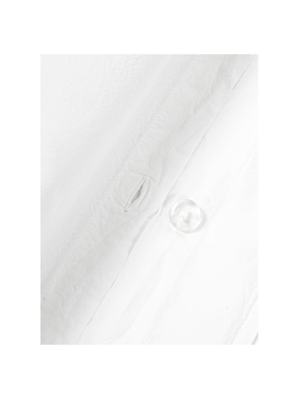 Federa in cotone percalle lavato Debbie, Bianco, Larg. 50 x Lung. 80 cm