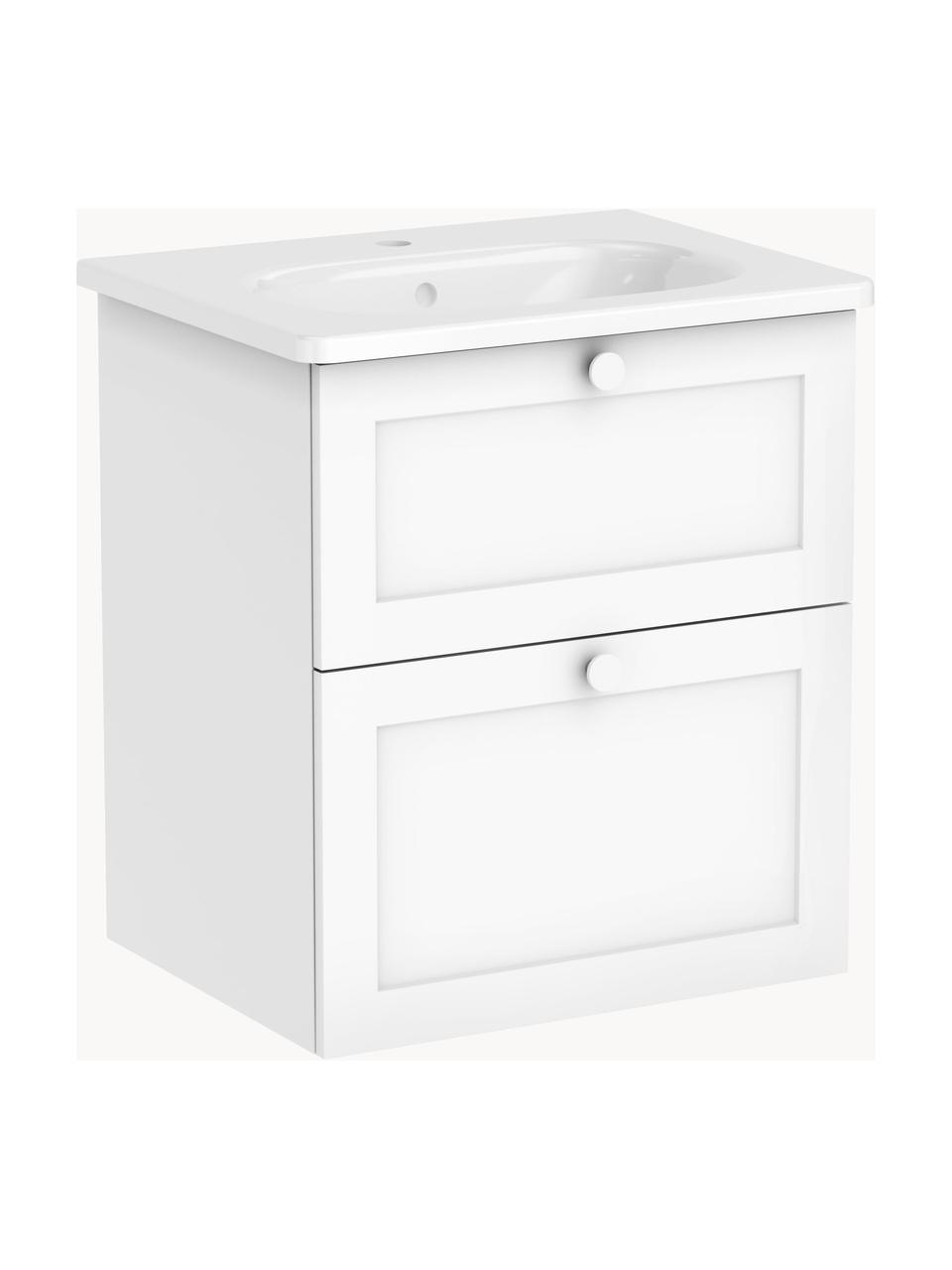 Koupelnová skříňka s umyvadlem a matným povrchem Rafaella, Bílá, Š 60 cm, V 67 cm